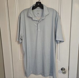 Johnnie-O Men's Large Polo JMPO2940 Golf Gulf Blue Basket Weave Pattern